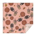 thumbnail image 1 of Pink Football and Drinks Pattern Square Tablecloth,Waterproof Square Table Cover,Wipeable Spillproof Washable Table Cover for Home Kitchen Party Decor 42"X42"(107x107cm), 1 of 6