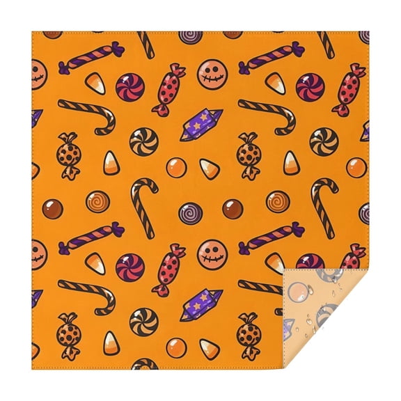 Halloween Candy Assortment Pattern Square Tablecloth,Waterproof Square Table Cover,Wipeable Spillproof Washable Table Cover for Home Kitchen Party Decor 42"X42"(107x107cm)