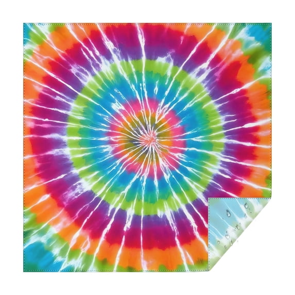 Rainbow Tie Dye Mandala Pattern Square Tablecloth,Waterproof Square Table Cover,Wipeable Spillproof Washable Table Cover for Home Kitchen Party Decor 42"X42"(107x107cm)