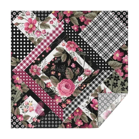 Pioneer Flower Floral Print Pattern Square Tablecloth,Waterproof Square Table Cover,Wipeable Spillproof Washable Table Cover for Home Kitchen Party Decor 60"x60"(152x152cm)