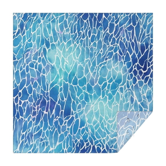 Blue White Tie Dye Cracked Pattern Square Tablecloth,Waterproof Square Table Cover,Wipeable Spillproof Washable Table Cover for Home Kitchen Party Decor 60"x60"(152x152cm)