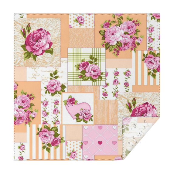 Pioneer Flower Floral Print Pattern Square Tablecloth,Waterproof Square Table Cover,Wipeable Spillproof Washable Table Cover for Home Kitchen Party Decor 42"X42"(107x107cm)