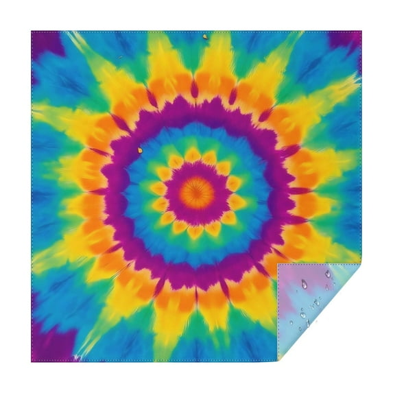 Colorful Tie Dye Star Pattern Square Tablecloth,Waterproof Square Table Cover,Wipeable Spillproof Washable Table Cover for Home Kitchen Party Decor 42"X42"(107x107cm)