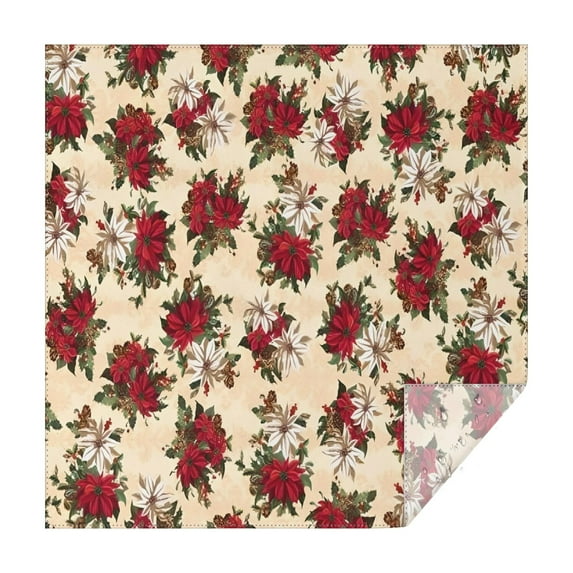 Multicolor Christmas Floral Pattern Square Tablecloth,Waterproof Square Table Cover,Wipeable Spillproof Washable Table Cover for Home Kitchen Party Decor 42"X42"(107x107cm)