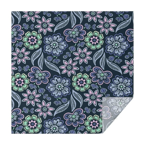 Pioneer Flower Floral Print Pattern Square Tablecloth,Waterproof Square Table Cover,Wipeable Spillproof Washable Table Cover for Home Kitchen Party Decor 42"X42"(107x107cm)