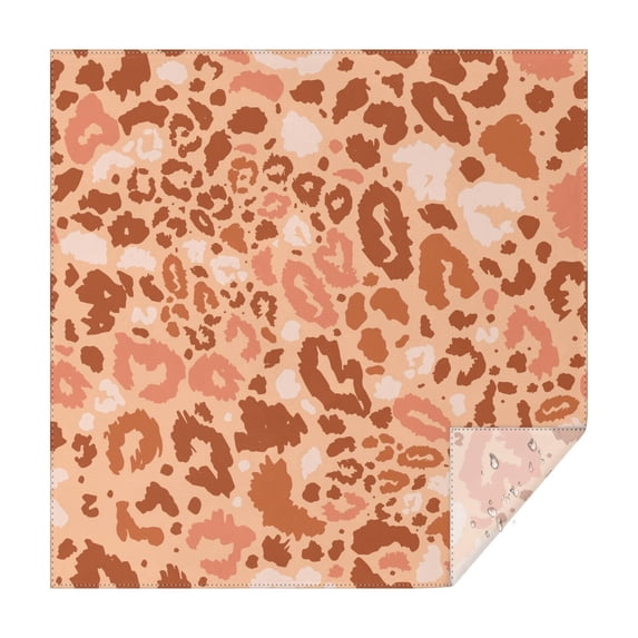 Brown and Pink Of Leopard Print Square Tablecloth,Waterproof Square Table Cover,Wipeable Spillproof Washable Table Cover for Home Kitchen Party Decor 60"x60"(152x152cm)