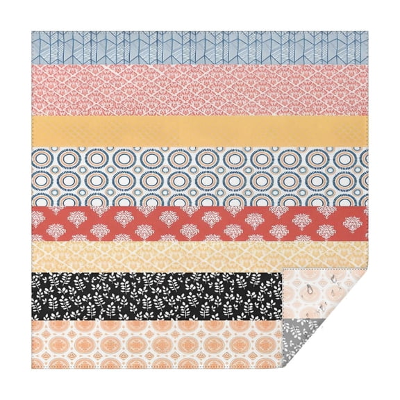 Colorful Geometric Striped Pattern Square Tablecloth,Waterproof Square Table Cover,Wipeable Spillproof Washable Table Cover for Home Kitchen Party Decor 42"X42"(107x107cm)