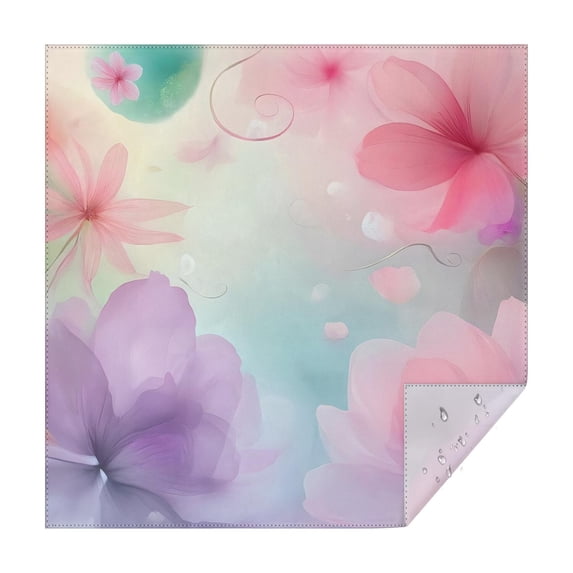Soft Floral Watercolor Pattern Square Tablecloth,Waterproof Square Table Cover,Wipeable Spillproof Washable Table Cover for Home Kitchen Party Decor 52"x52"(132x132cm)