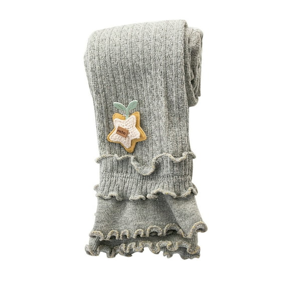 Leggings Gift for Girls Little Baby Girls Knit Footless Tights with Ruffle Cute Cartoon Pattern Ankle Length Leggings for Kids Save Big