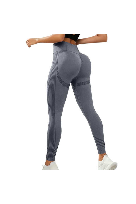 Leggings High Waisted for Women High Waist Push-Up Trousers Slimming Workout Yoga Pants Tummy Control Butt Lifting Gym Yoga Compression Pants, Gray M