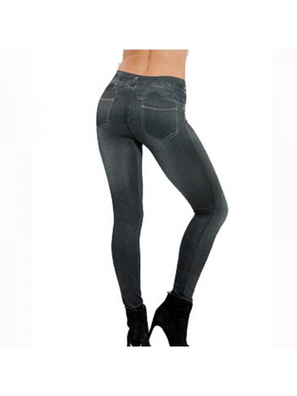 Leggings Jeans for Woms en Denim Pants with Pocket Women's Slim High Waist Pencil Leggings Jeans S-XXL Black/Blue - image 1 of 7