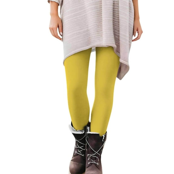 Leggings with Pockets for Women,High Waist Tummy Control Workout Yoga Pants Full Length Capri Buttery Soft Yoga Pants for Workout Athletic (Light Yellow, L)