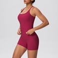 thumbnail image 1 of Leggings Shorts for Women Women 2 Piece Workout Sets Cropped Cami Tops with Seamless Biker Shorts Stretchy Soft Comfy Sports Outfitting for Yoga Gym Workout Fitness Activewear Red L, 1 of 4