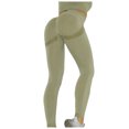 thumbnail image 1 of Leggings Solid Strethcy Yoga Fitness Women's Waist Pant Color High Yoga Pants(L, Army Green), 1 of 4