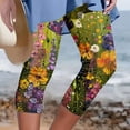 thumbnail image 1 of Leggings for Women under $5! Cagogo Beach Capris for Womens Floral Print Elastic Waist Lounge Capri Leggings Athletic Gym Plus Size Soft Stretchy Casual Summer Knee Length Yoga Pants, 1 of 6