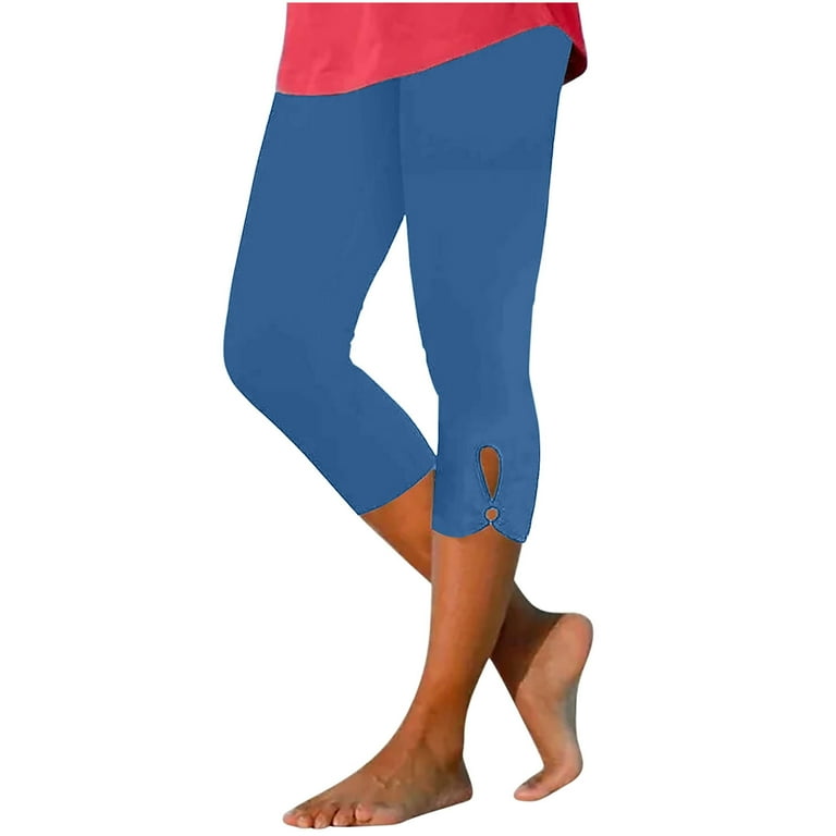 Leggings for Women Active Wear Outfits Slim Fit Workout Pants Gym 3 4 Length Leggings Sport Running Pants Athletic Leggings Solid Color Capris High