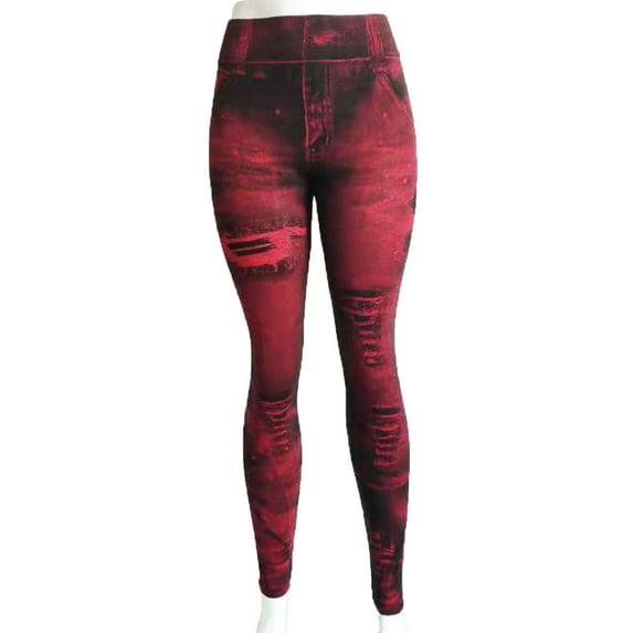 Leggings Women Casual Pants Imitation Denim Leggings Women's Super Elastic Ladies Slim Trousers