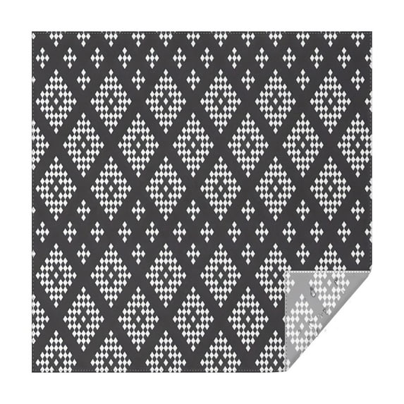 Boho Black and White Diamond Ethnic Pattern Square Tablecloth,Waterproof Square Table Cover,Wipeable Spillproof Washable Table Cover for Home Kitchen Party Decor 42"X42"(107x107cm)