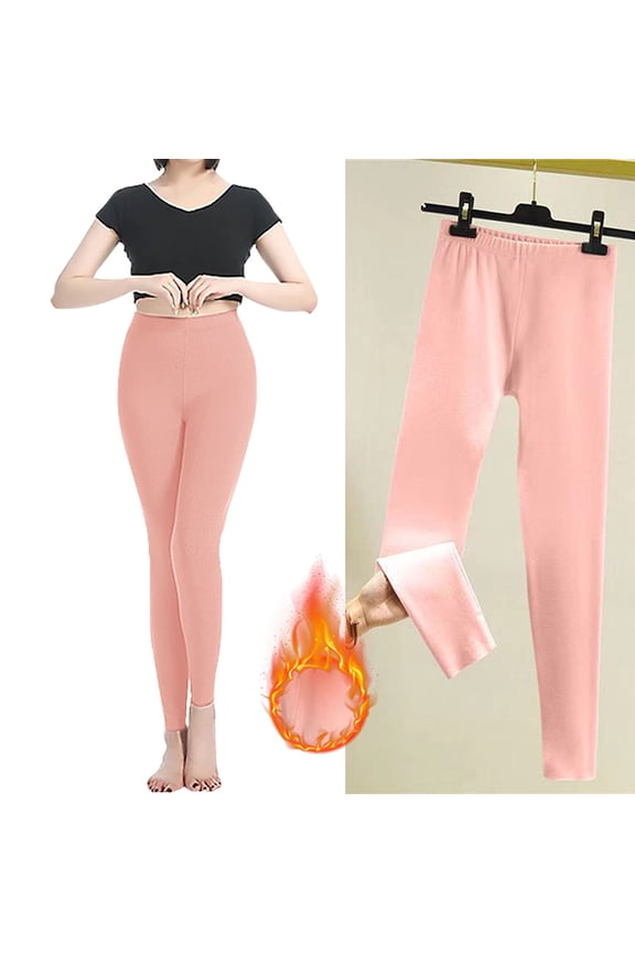 Leggings for Women Clearance!Yanyanz Women'S Lined Leggings Delong Thermal Leggings Grey Black High Waist Fashion Causal High Elasticity Ankle Length Thermal Warm Thermal Leggings for Women Pink 3Xl