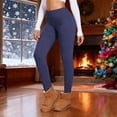 thumbnail image 1 of Leggings Women Elastic Waistband Gym Yoga Pants Thermal Leggings (Dark Blue XXL), 1 of 4