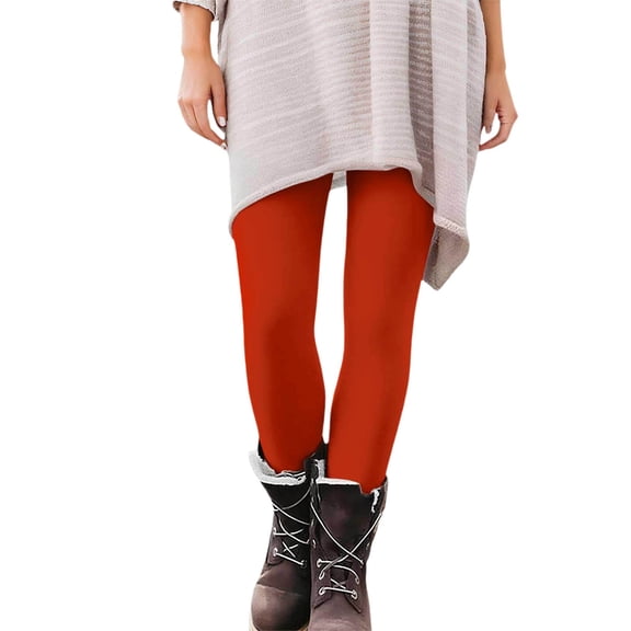 Leggings for Women - High Waisted Tummy Control Soft Black Capri Yoga Pants for Workout Full Length Capri Buttery Soft Stretchy Yoga Pants (Orange, S)