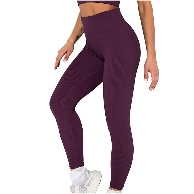 Leggings for Women High Waisted Tummy Control Workout Yoga Pants Women's  European And American Seamless Thread Hip Upset Yoga Pants Sports Running