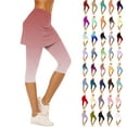 thumbnail image 1 of Leggings for Women Plus Size Gradient Stretchy Compressive Pants Summer Fashion Women Trendy Cropped Yoga Skirted Pants Capri Gym Leggings with Gradient Pink XL, 1 of 6