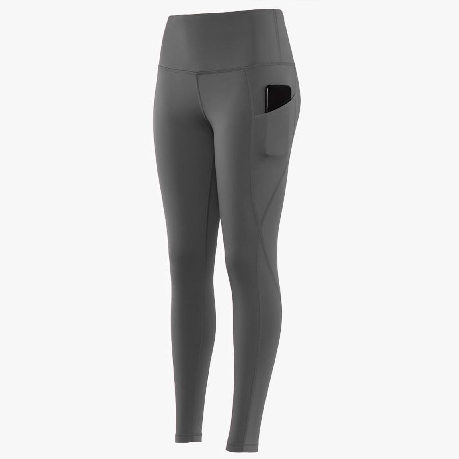 Lux Decor Women's High Waist Leggings with Pockets - Buttery Soft 4-Way Stretch Tummy Control Non-See-Through Squat Proof Yoga Pants for Workout, Gym & Running, Dark Grey - XL (US)