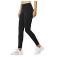 thumbnail image 1 of Leggings For Women With Pockets Clearance Women's Yoga Pants Fleece Lined Waterproof Leggings High Waist Warm Winter Hiking Running Leggings Pockets Black L, 1 of 7