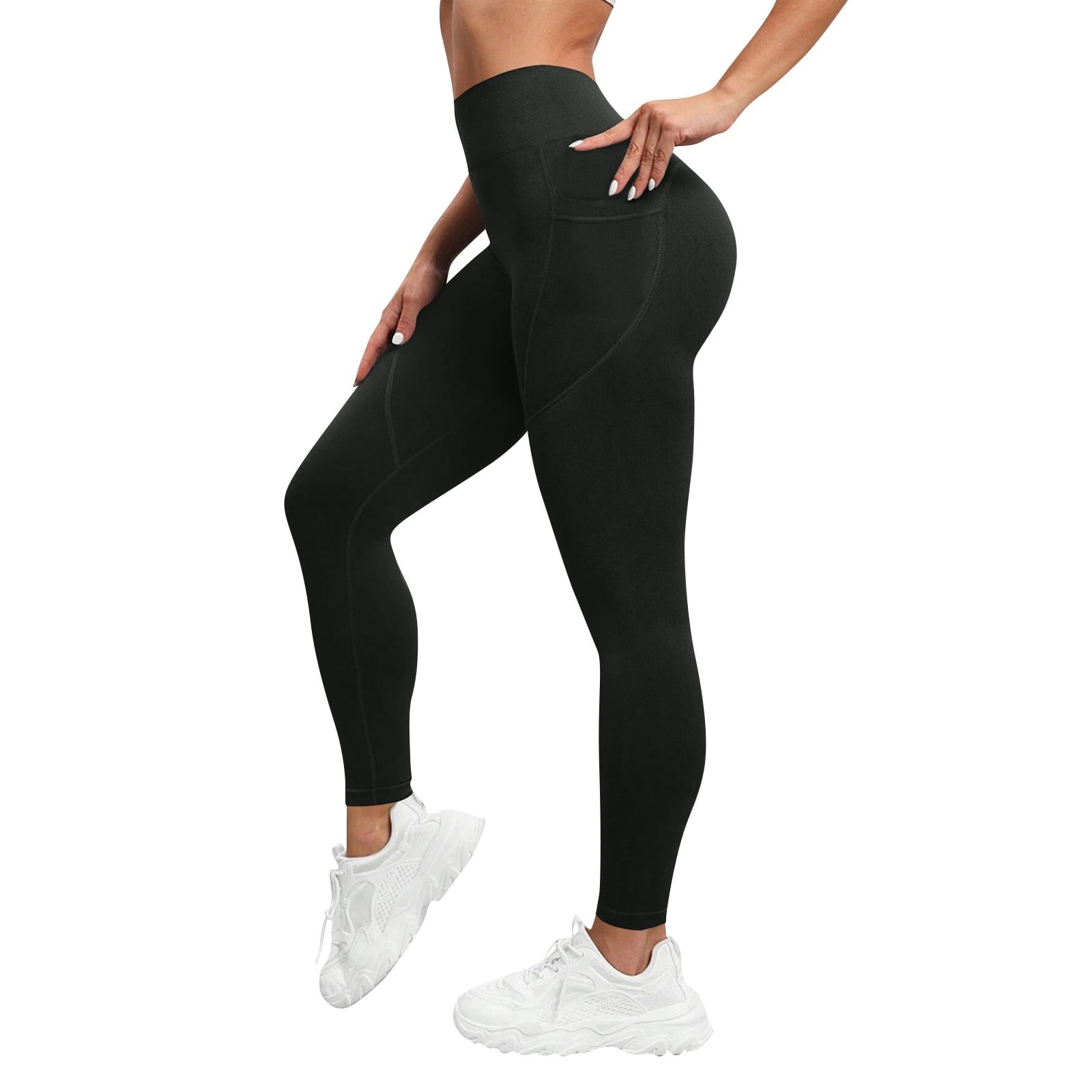 Women's Thick High Waist Yoga Exercise Stretch Stretch Pants Tummy