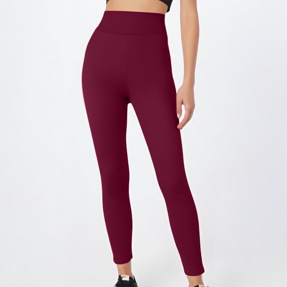 Leggings For Women Solid Color Multiple Colors Multiple Sizes High Waist Elastic Waist Base Layer Long Pants For Everyday Wear Under Dresses Or Tunics Leggings With Pockets