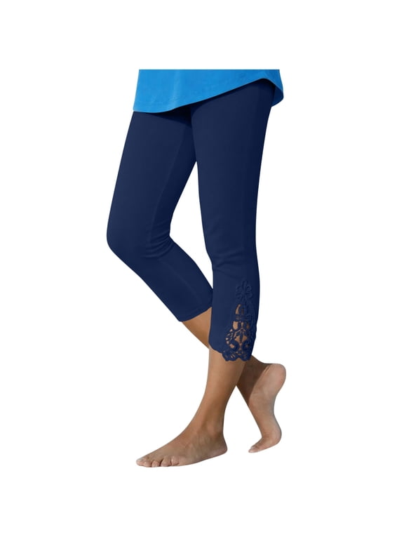 Leggings for Women UK Ladies Cropped High Waist Tummy Control Yoga Leggings Plus Size Hollow Out Seamless Stretchy Casual Plain Cropped Legging for Running Sports Going Out