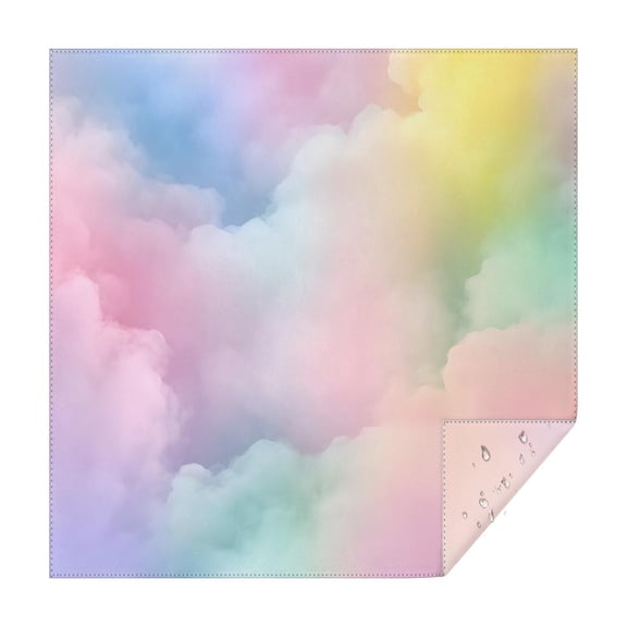 Dreamy Pastel Sky Square Tablecloth,Waterproof Square Table Cover,Wipeable Spillproof Washable Table Cover for Home Kitchen Party Decor 42"X42"(107x107cm)