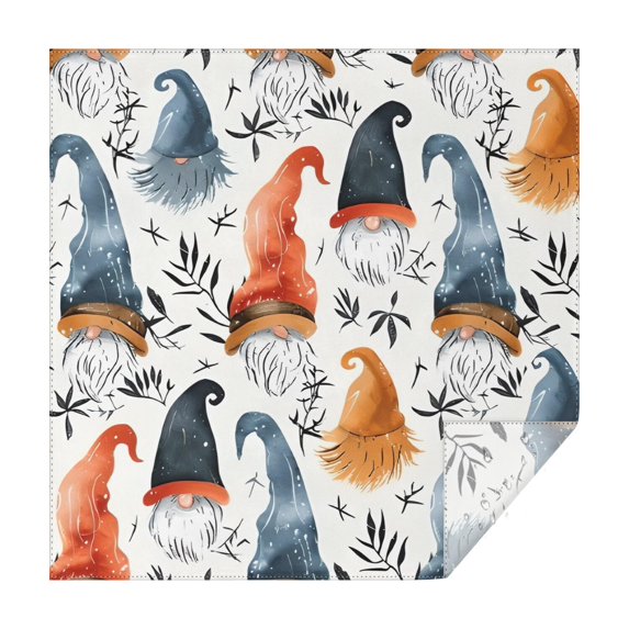 Multicolor Christmas Gnome Pattern Square Tablecloth,Waterproof Square Table Cover,Wipeable Spillproof Washable Table Cover for Home Kitchen Party Decor 42"X42"(107x107cm)
