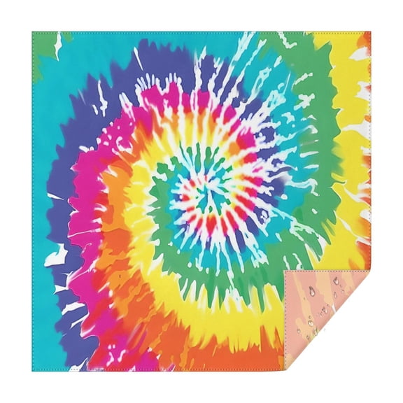 Colorful Tie Dye Pattern Square Tablecloth,Waterproof Square Table Cover,Wipeable Spillproof Washable Table Cover for Home Kitchen Party Decor 42"X42"(107x107cm)