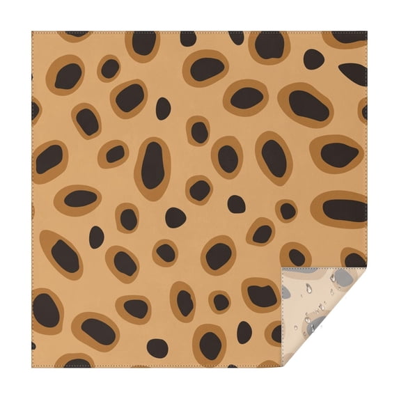 Beige and Black Of Leopard Print Square Tablecloth,Waterproof Square Table Cover,Wipeable Spillproof Washable Table Cover for Home Kitchen Party Decor 52"x52"(132x132cm)