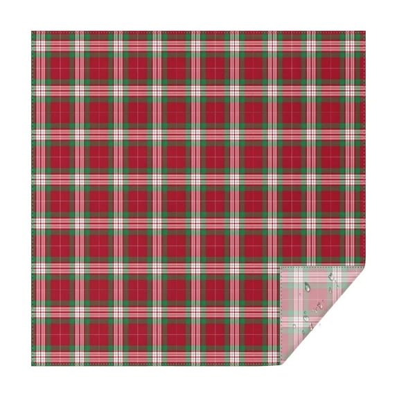 Red and Green Christmas Plaid Pattern Square Tablecloth,Waterproof Square Table Cover,Wipeable Spillproof Washable Table Cover for Home Kitchen Party Decor 42"X42"(107x107cm)