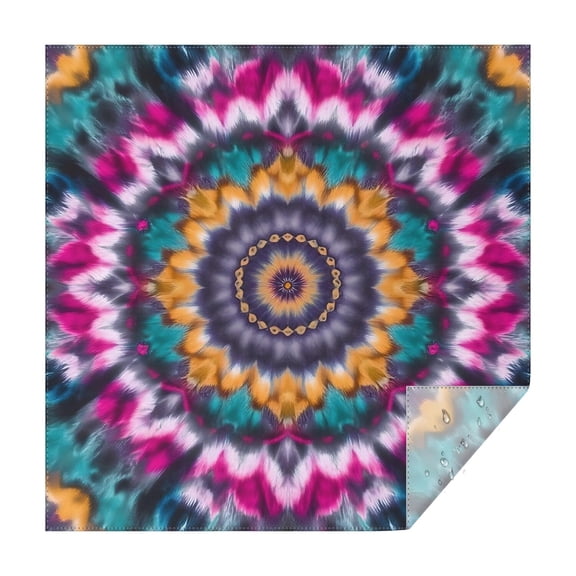 Colorful Rainbow Tie Dye Spiral Pattern Square Tablecloth,Waterproof Square Table Cover,Wipeable Spillproof Washable Table Cover for Home Kitchen Party Decor 52"x52"(132x132cm)