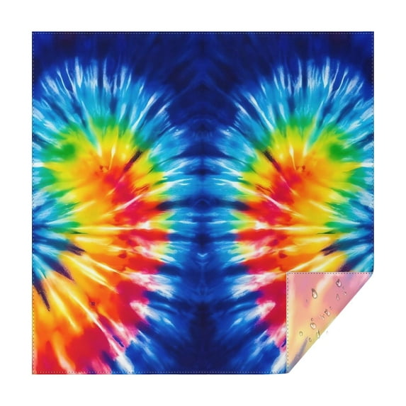 Colorful Tie Dye Symmetric Pattern Square Tablecloth,Waterproof Square Table Cover,Wipeable Spillproof Washable Table Cover for Home Kitchen Party Decor 60"x60"(152x152cm)