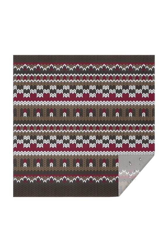 Boho Red Knitted Ethnic Pattern Square Tablecloth,Waterproof Square Table Cover,Wipeable Spillproof Washable Table Cover for Home Kitchen Party Decor 42"X42"(107x107cm)