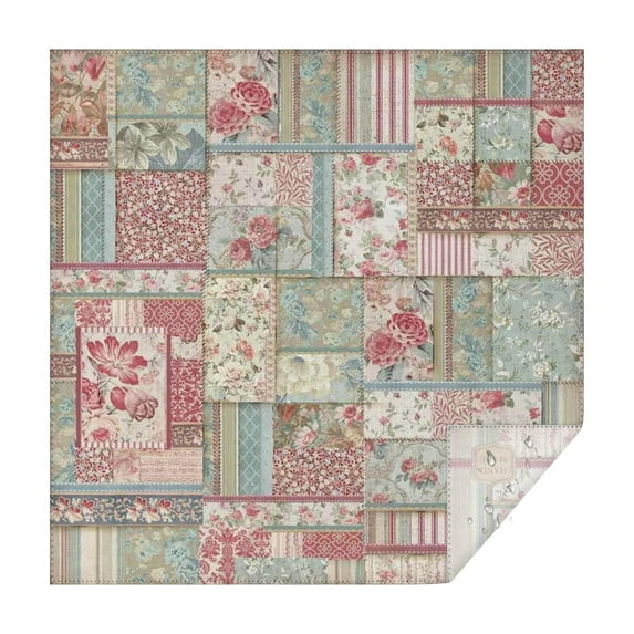 Pioneer Flower Floral Print Pattern Square Tablecloth,Waterproof Square Table Cover,Wipeable Spillproof Washable Table Cover for Home Kitchen Party Decor 60"x60"(152x152cm)