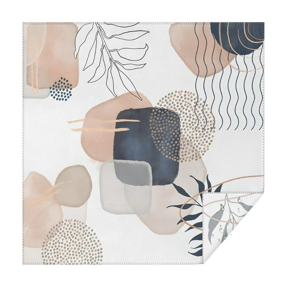 Blue Boho Abstract and Plant Pattern Square Tablecloth,Waterproof Square Table Cover,Wipeable Spillproof Washable Table Cover for Home Kitchen Party Decor 60"x60"(152x152cm)