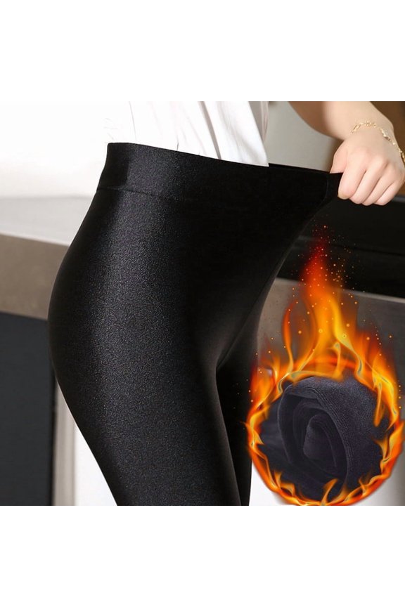 Leggings Women's Outer Wear Plus Velvet Warm Pants Glossy Pants 1773656642693999
