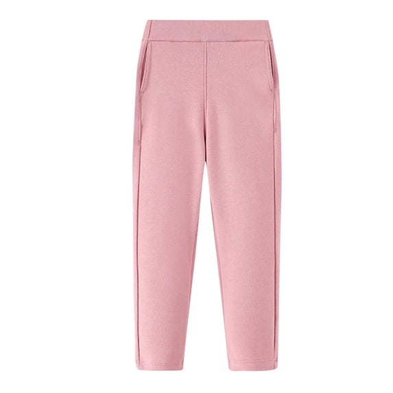 Leggings for Toddler Girls High Waisted Elasticity Basic Solid Color Fashion Straight Yoga Pants Pink 6 Years
