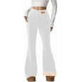 thumbnail image 1 of Leggings for Women 2025 Winter Warm Fleece Lined Bootcut Flare Pants High Waisted Comfort Thermal Thick Clothes White XL, 1 of 5