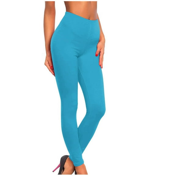 Leggings for Women Butt Lift Stretch High Waisted Tummy Control Yoga Pants Soft Workout Running Leggings for Women Sky Blue XL