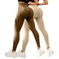 thumbnail image 1 of Leggings for Women, Comdrip Women's Texture Hip Lifting Fitness Pants with Tight Fit and High Waist Peach Hip Yoga Pants 2Pc Workout Leggings Khaki S, 1 of 3