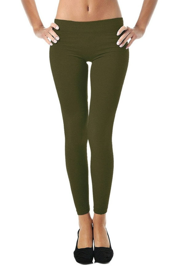 Leggings for Women | Comfy Cotton Leggings w/ Elastic Comfort Waist -Mato & Hash