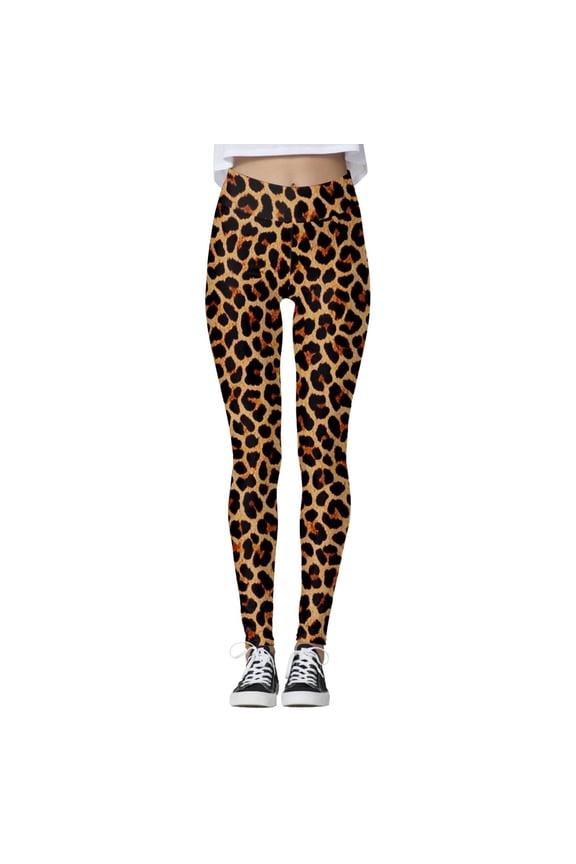 Leggings for Women Fashion Leopard Print High Waisted Comfy Elastic Yoga Pants Full Length Casual Gym Workout Tights