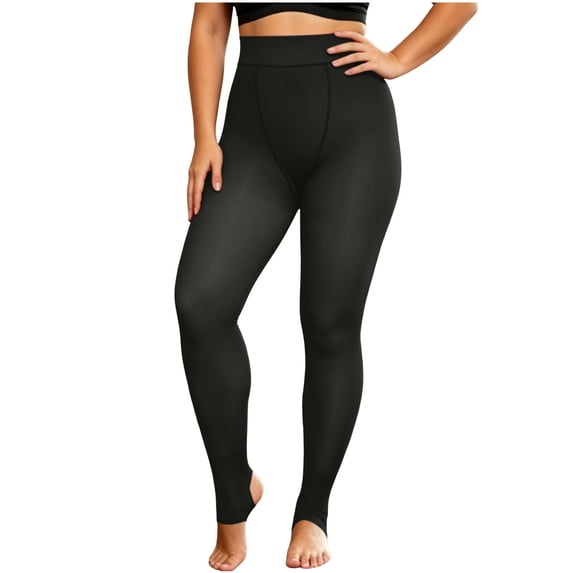 Leggings for Women Fleece Lined Thickened Warm Leggings Winter Stretchy High Waisted Tummy Control Basic Tights Pants